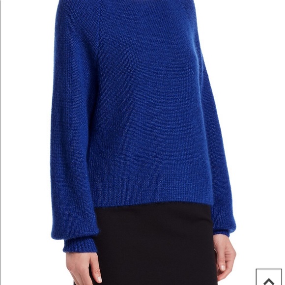 Akris punto alpaca blend boatneck pullover size 2 electric blue color nwt - Picture 6 of 6